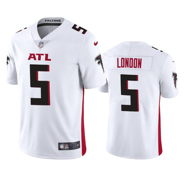 Men's Atlanta Falcons #5 Drake London White Vapor Untouchable Limited Stitched Jersey - Click Image to Close